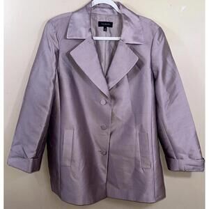Talbots Blazer Jacket Size 20 Silk Wool Blend Lavender Easter Spring Never Worn